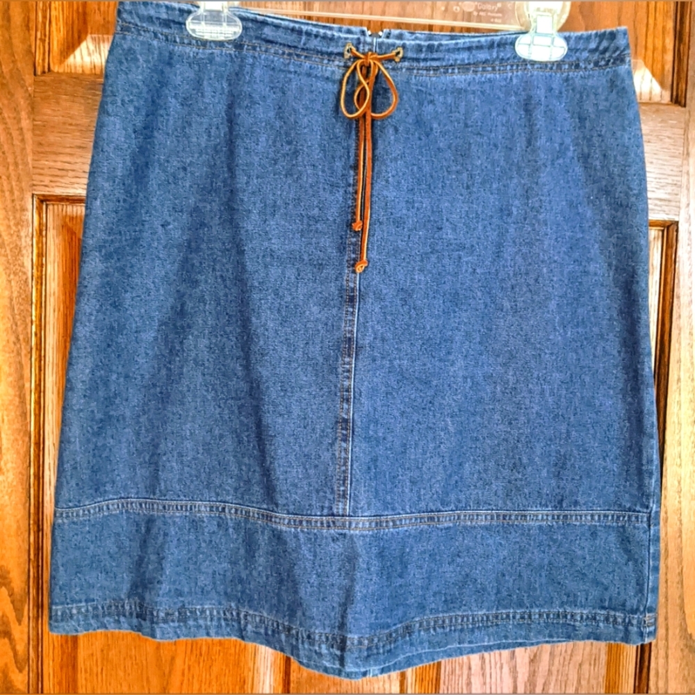 Vintage 90s St. John's Bay A-Line Denim Skirt - Size 12P